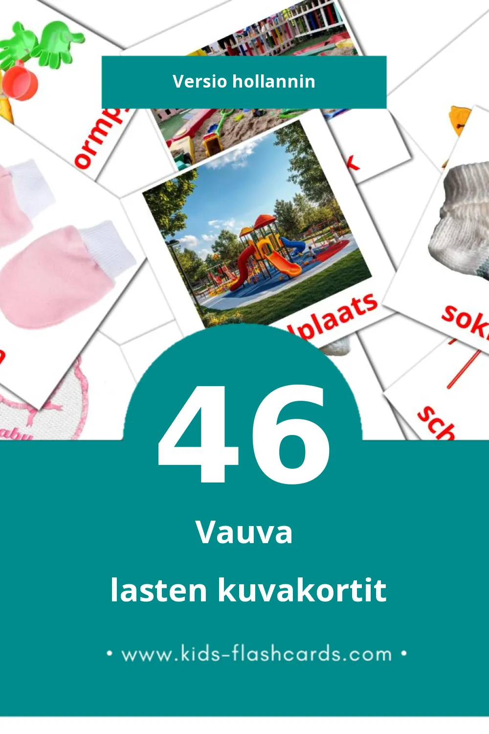 Peuters lasten kuvakortit pikkulapsille (46 korttia Hollanninksi)
