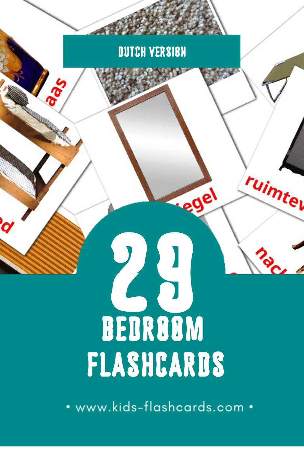 Visual Slaapkamer Flashcards for Toddlers (15 cards in Dutch)