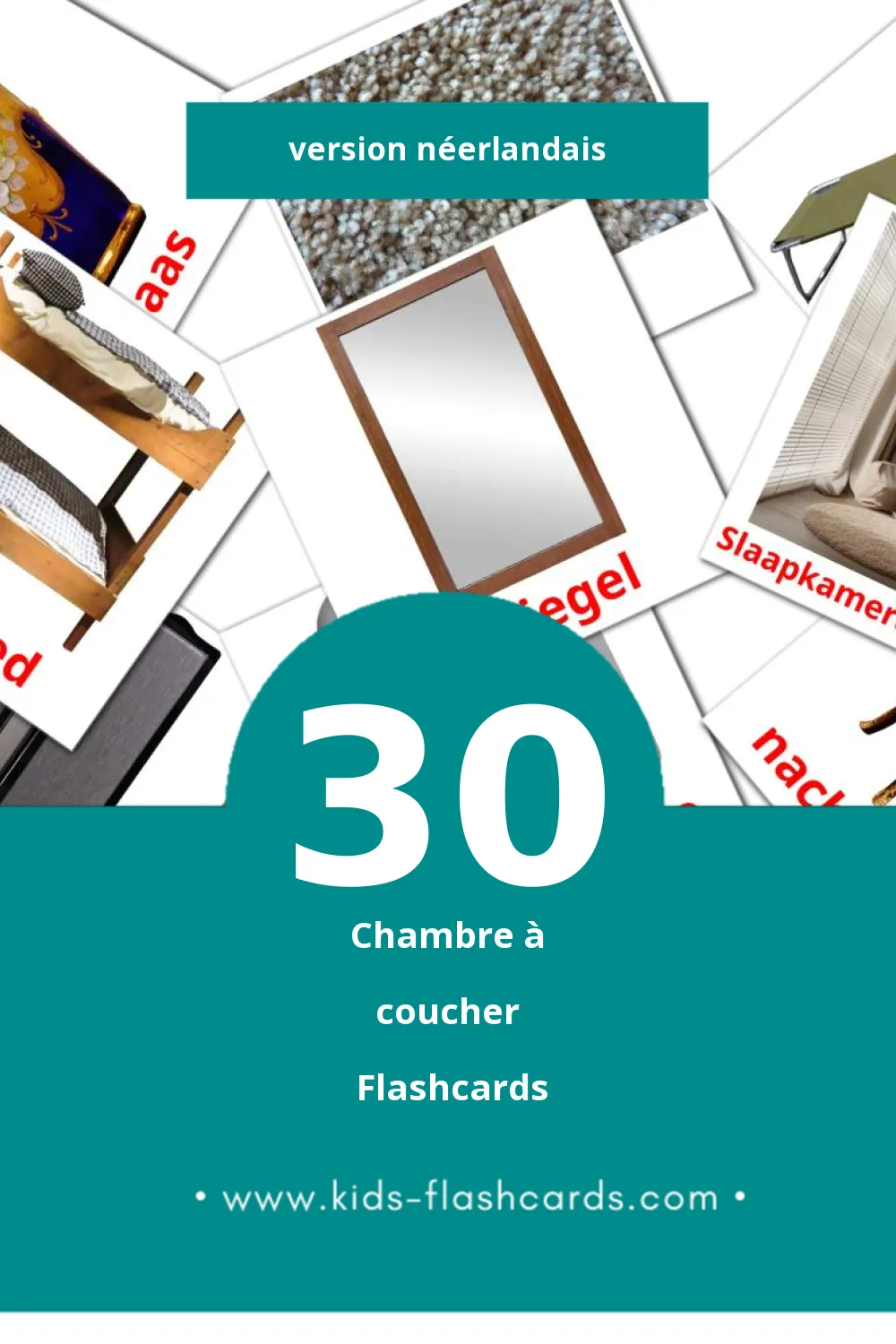 Flashcards Visual Slaapkamer pour les tout-petits (30 cartes en Néerlandais)