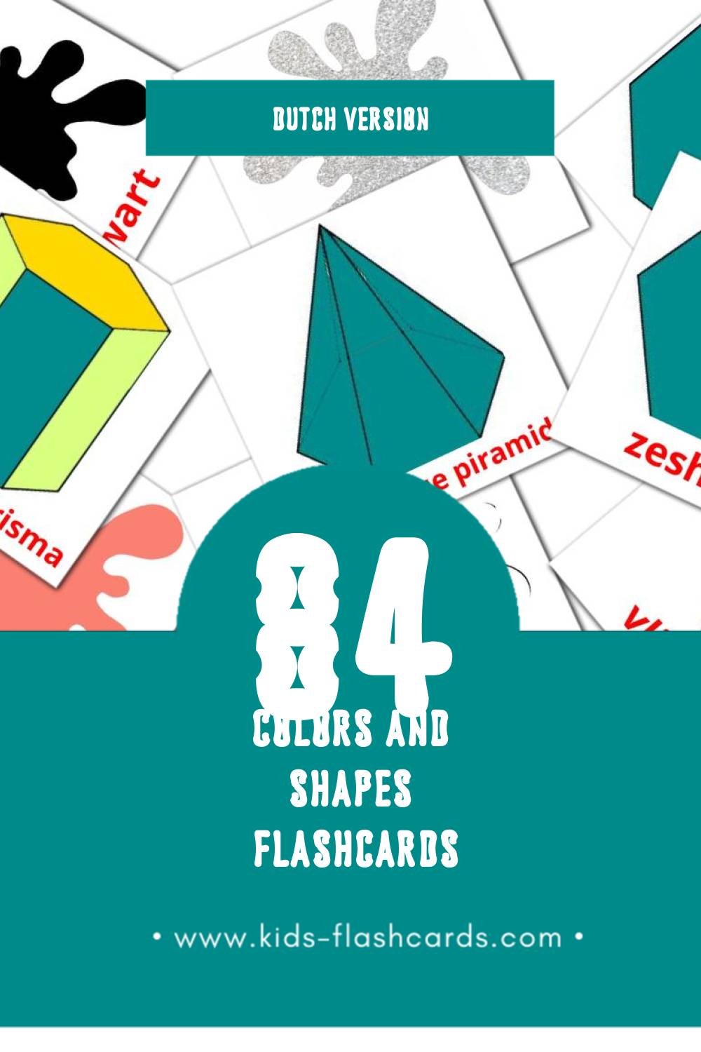 Visual Kleuren en vormen Flashcards for Toddlers (84 cards in Dutch)