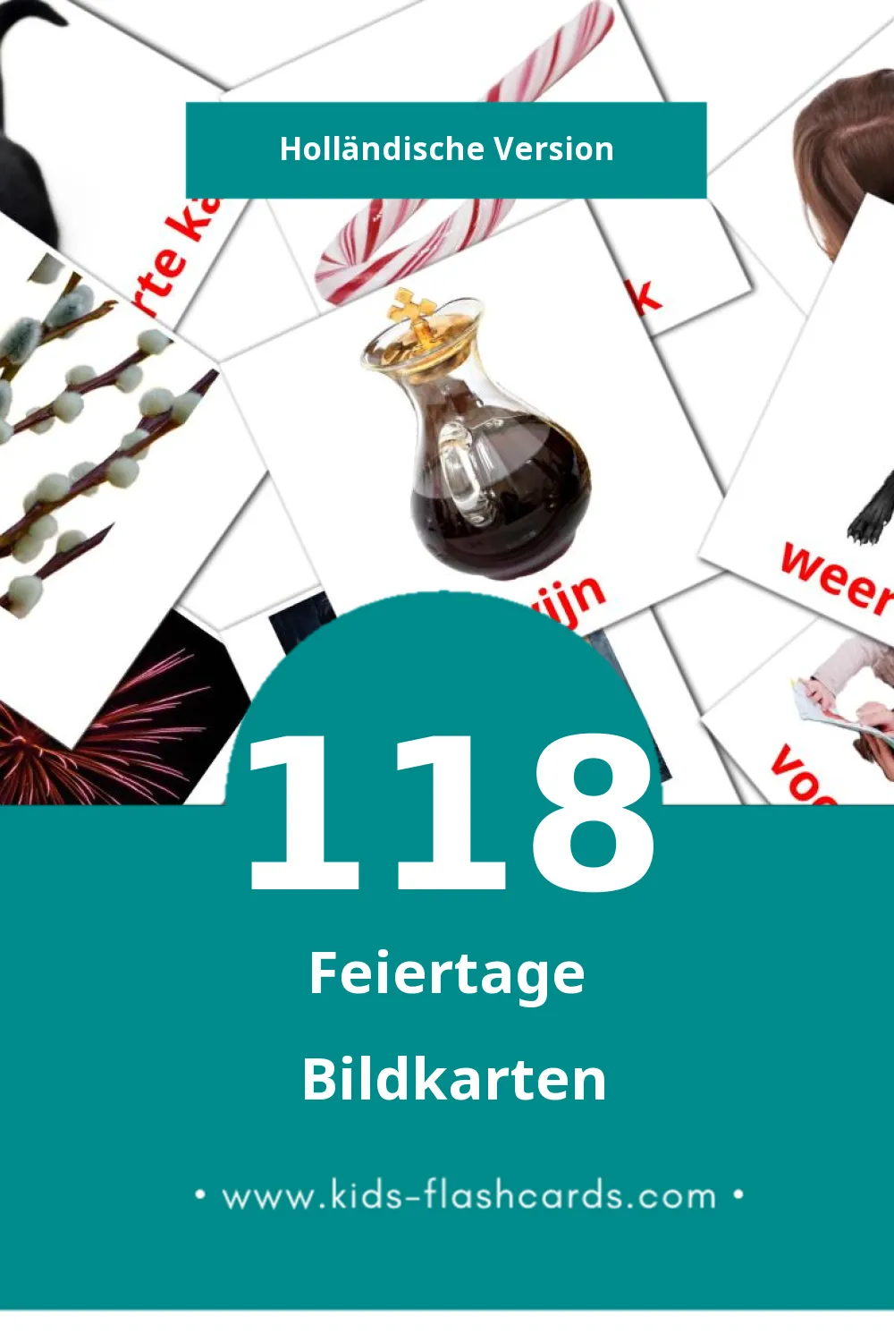 Visual Vakantie Flashcards für Kleinkinder (118 Karten in Holländisch)