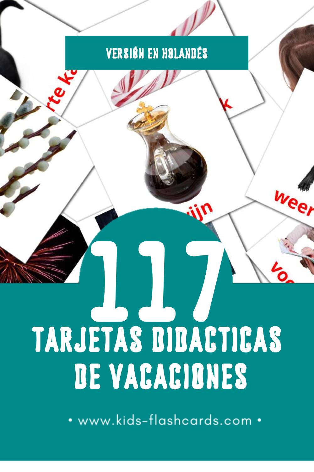 Tarjetas visuales de Vakantie para niños pequeños (117 tarjetas en Holandés)