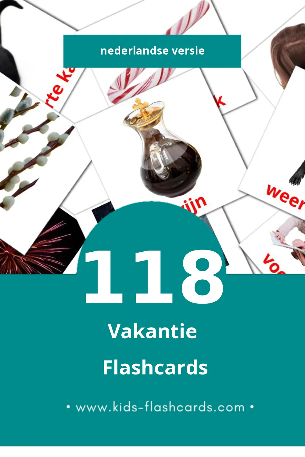 Visuele Vakantie Flashcards voor Kleuters (118 kaarten in het Nederlands)