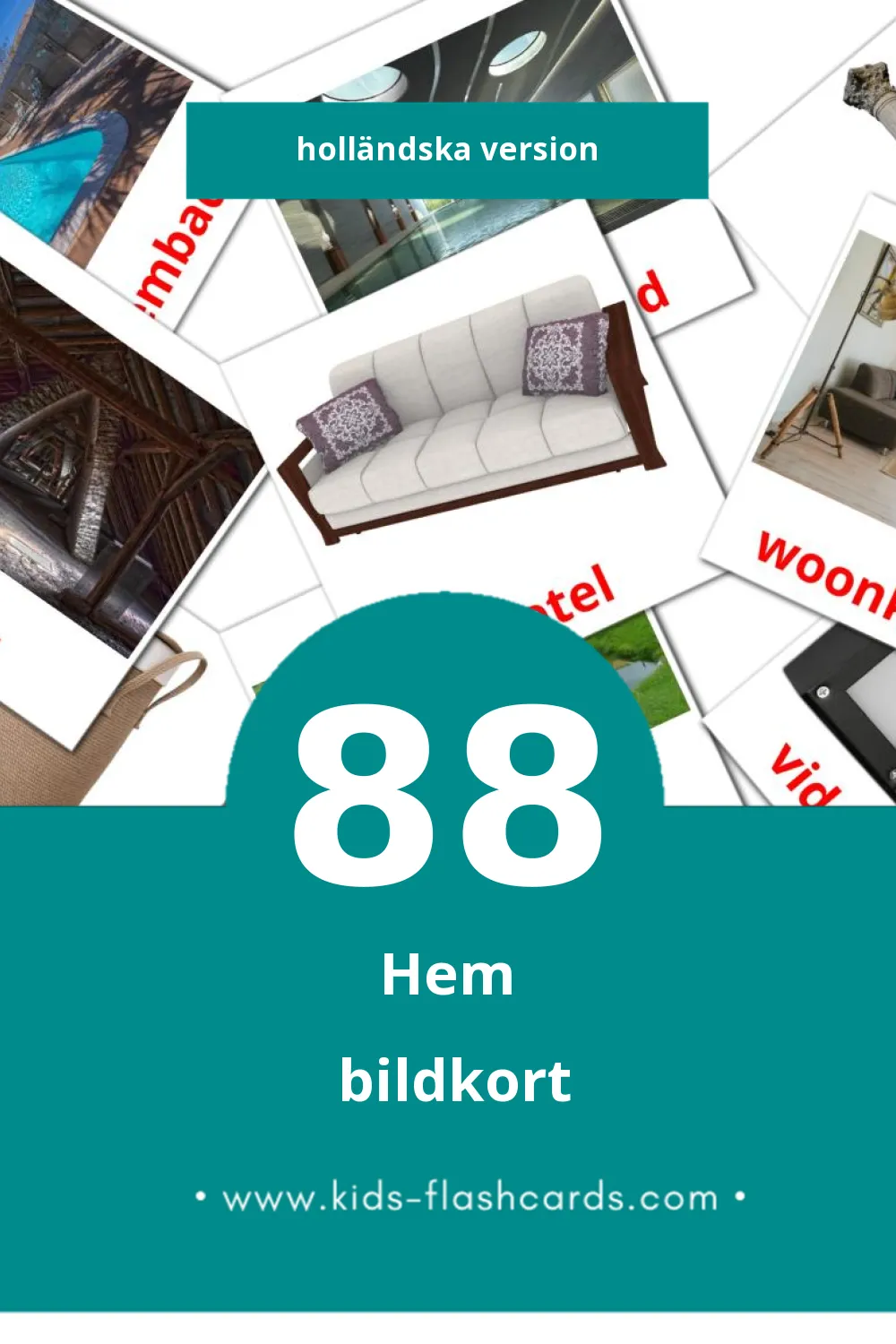 Visuella Huis för småbarn (88 bildkort för barn på Holländska)