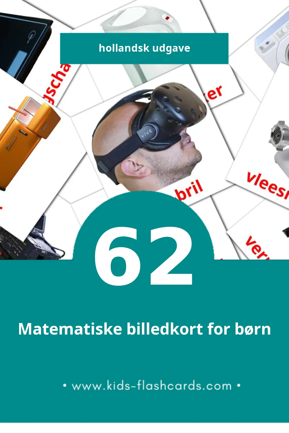 Visuelle billedkort for børn om Huishoudelijke apparaten til småbørn (62 kort på Hollandsk)