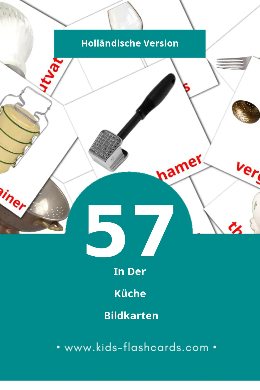 Visual Keuken Flashcards für Kleinkinder (57 Karten in Holländisch)