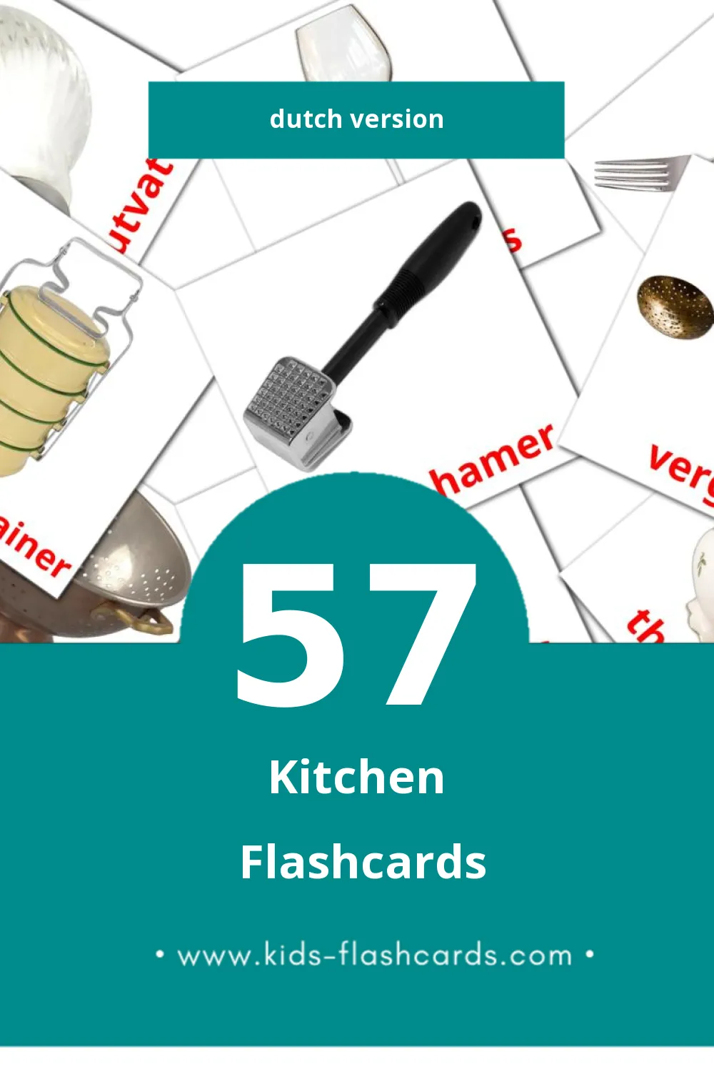 Visual Keuken Flashcards for Toddlers (57 cards in Dutch)