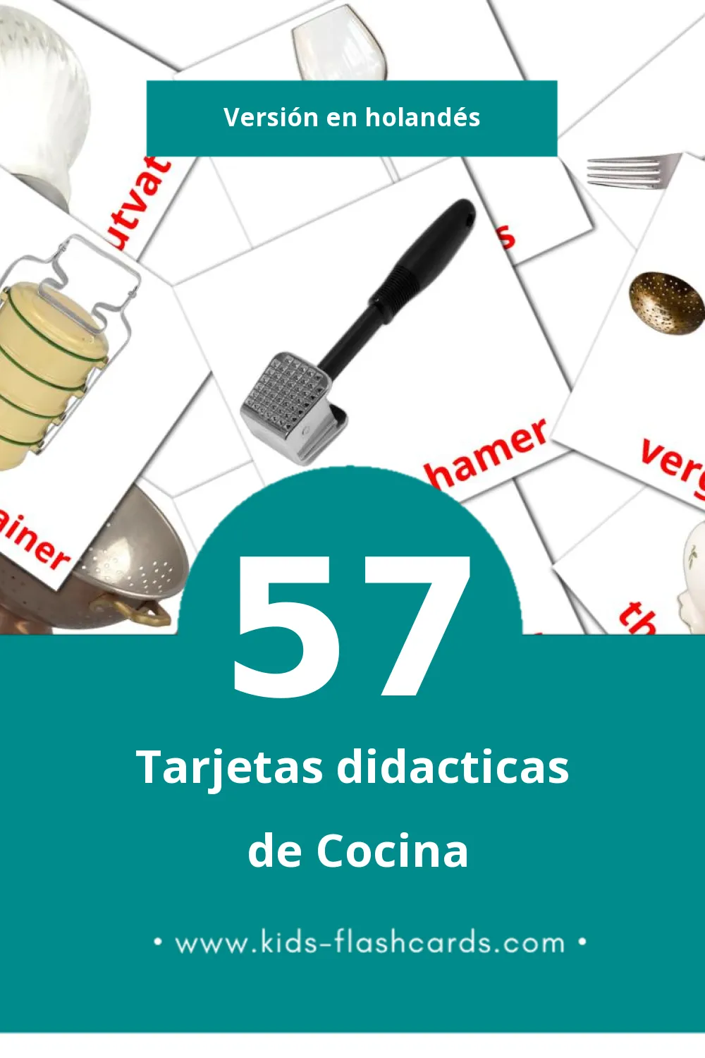 Tarjetas visuales de Keuken para niños pequeños (57 tarjetas en Holandés)