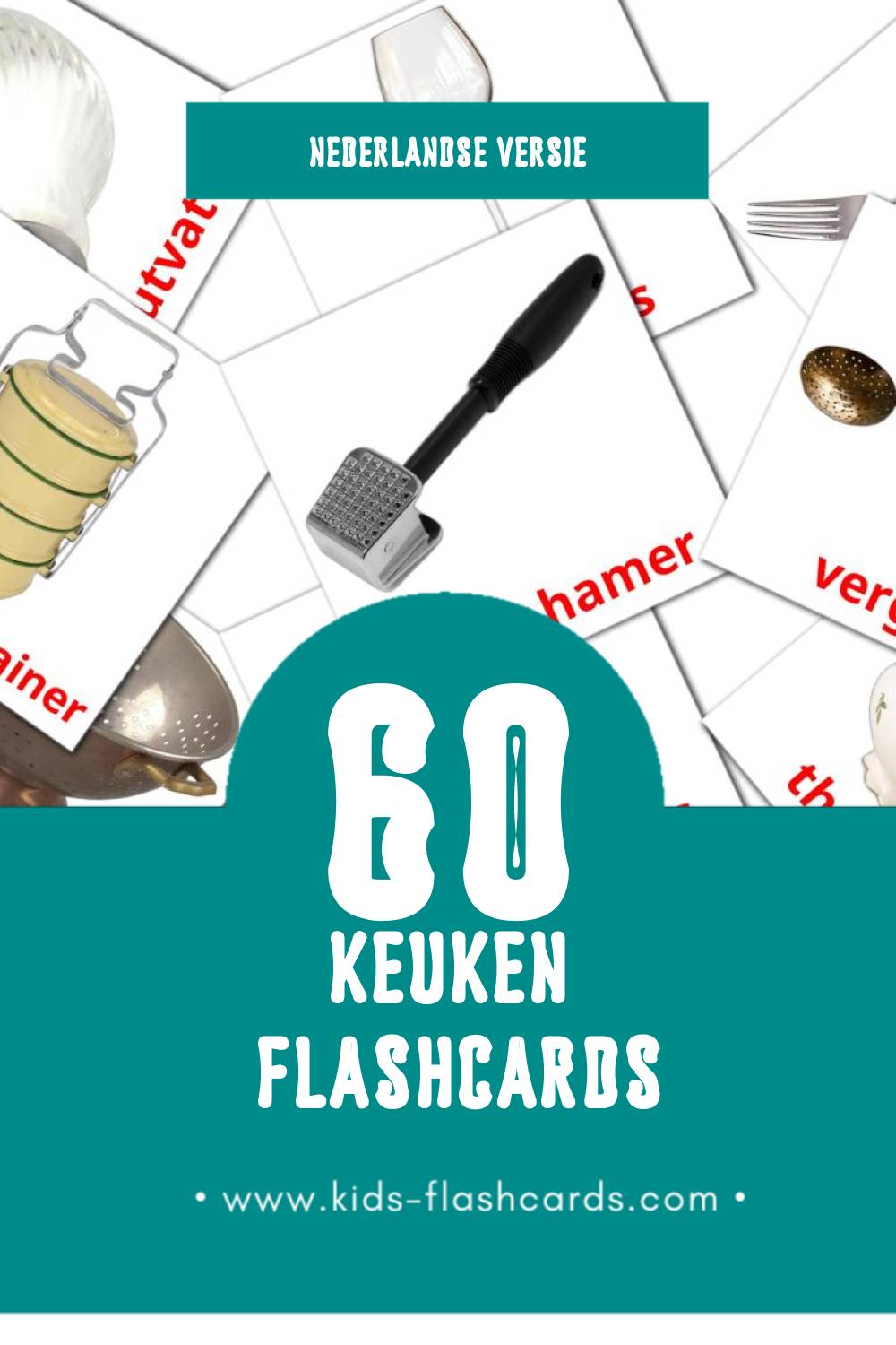 Visuele Keuken Flashcards voor Kleuters (60 kaarten in het Nederlands)
