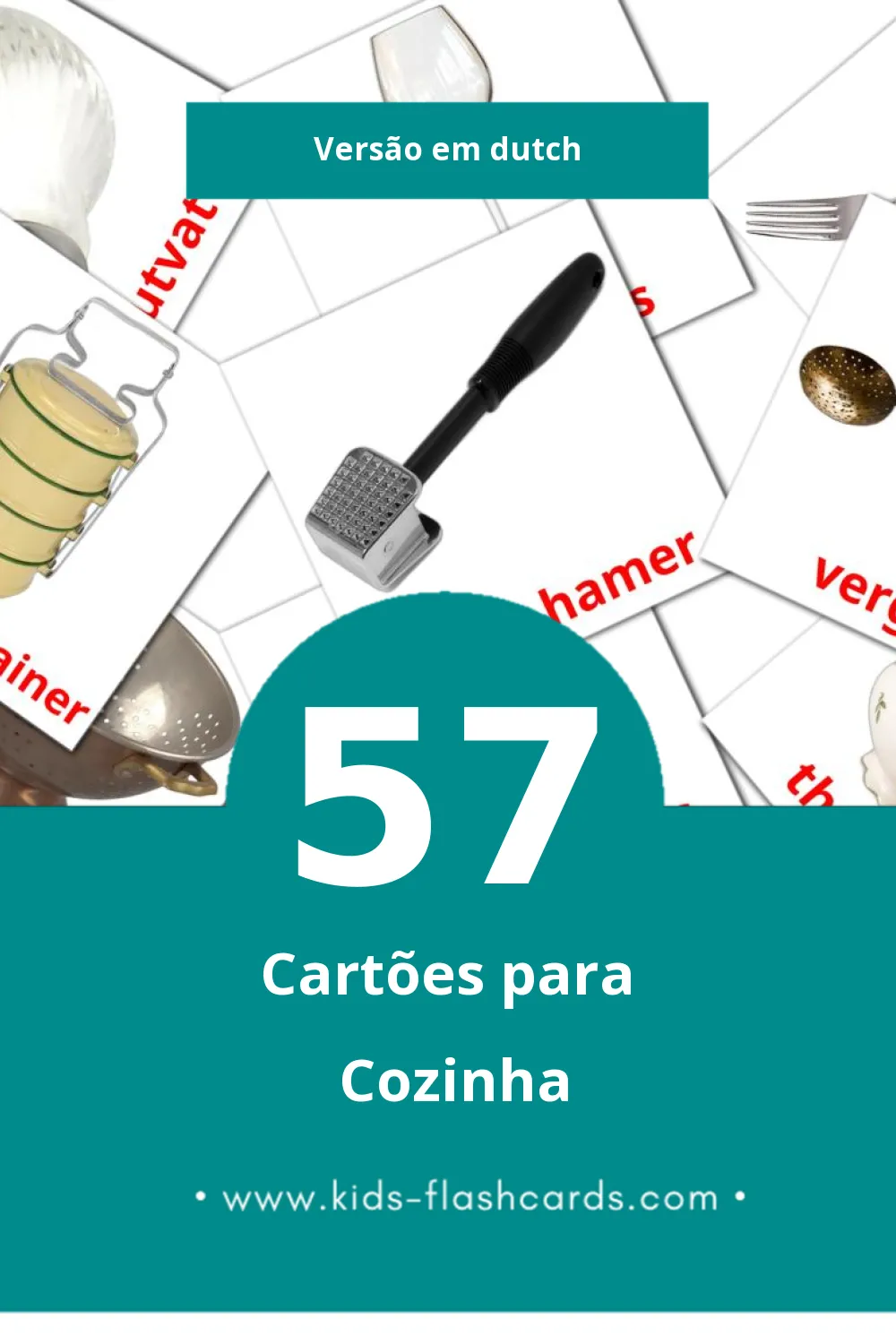 Flashcards de Keuken Visuais para Toddlers (57 cartões em Dutch)