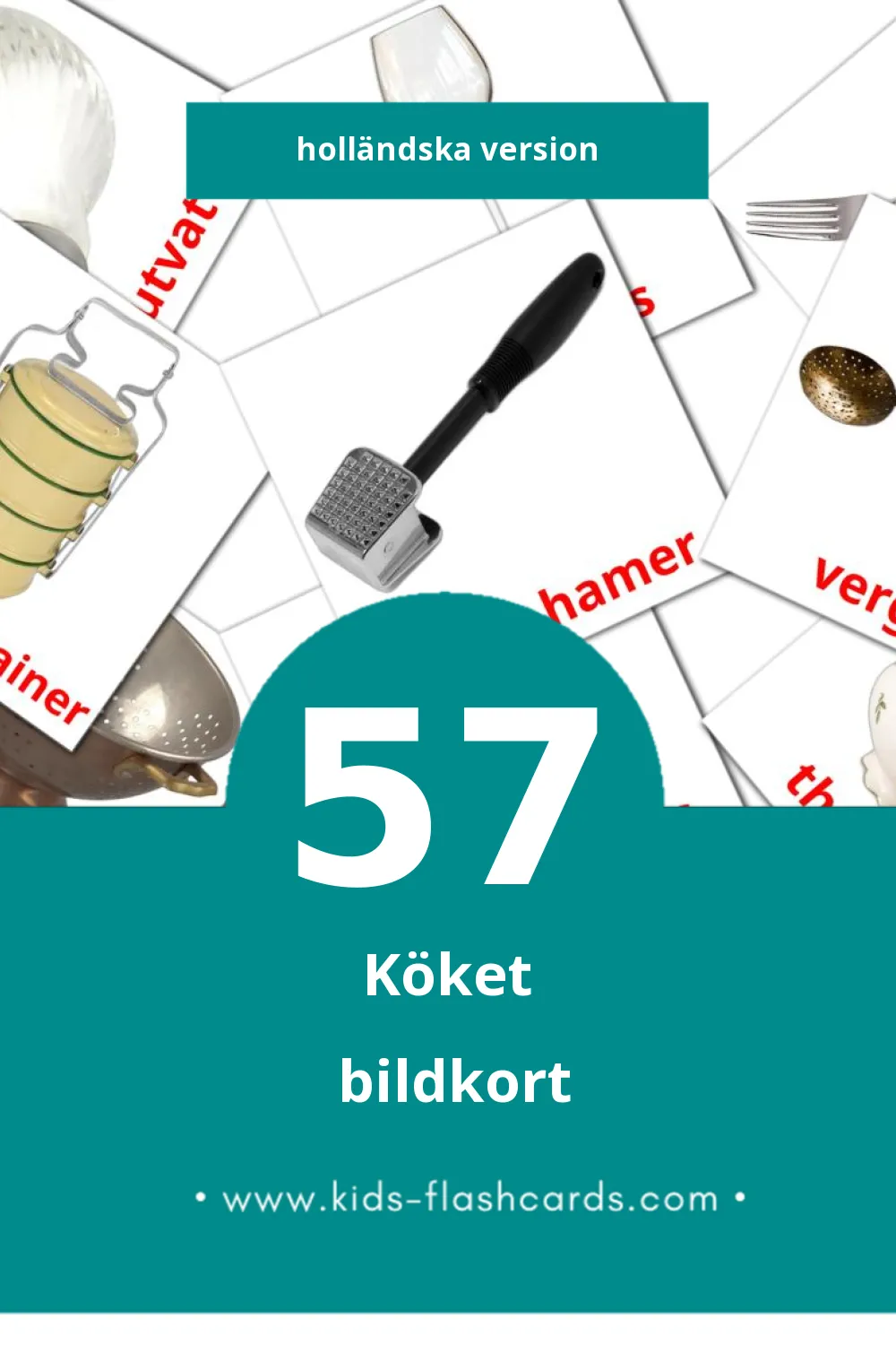 Visuella Keuken för småbarn (57 bildkort för barn på Holländska)
