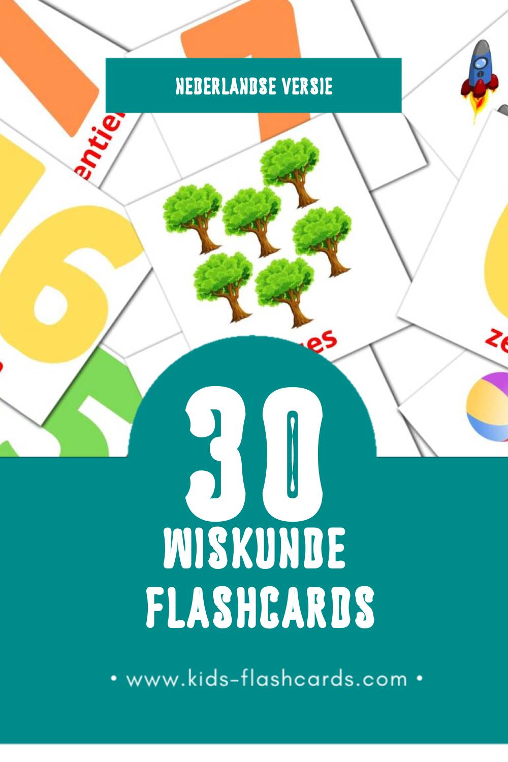 Visuele Wiskunde Flashcards voor Kleuters (30 kaarten in het Nederlands)