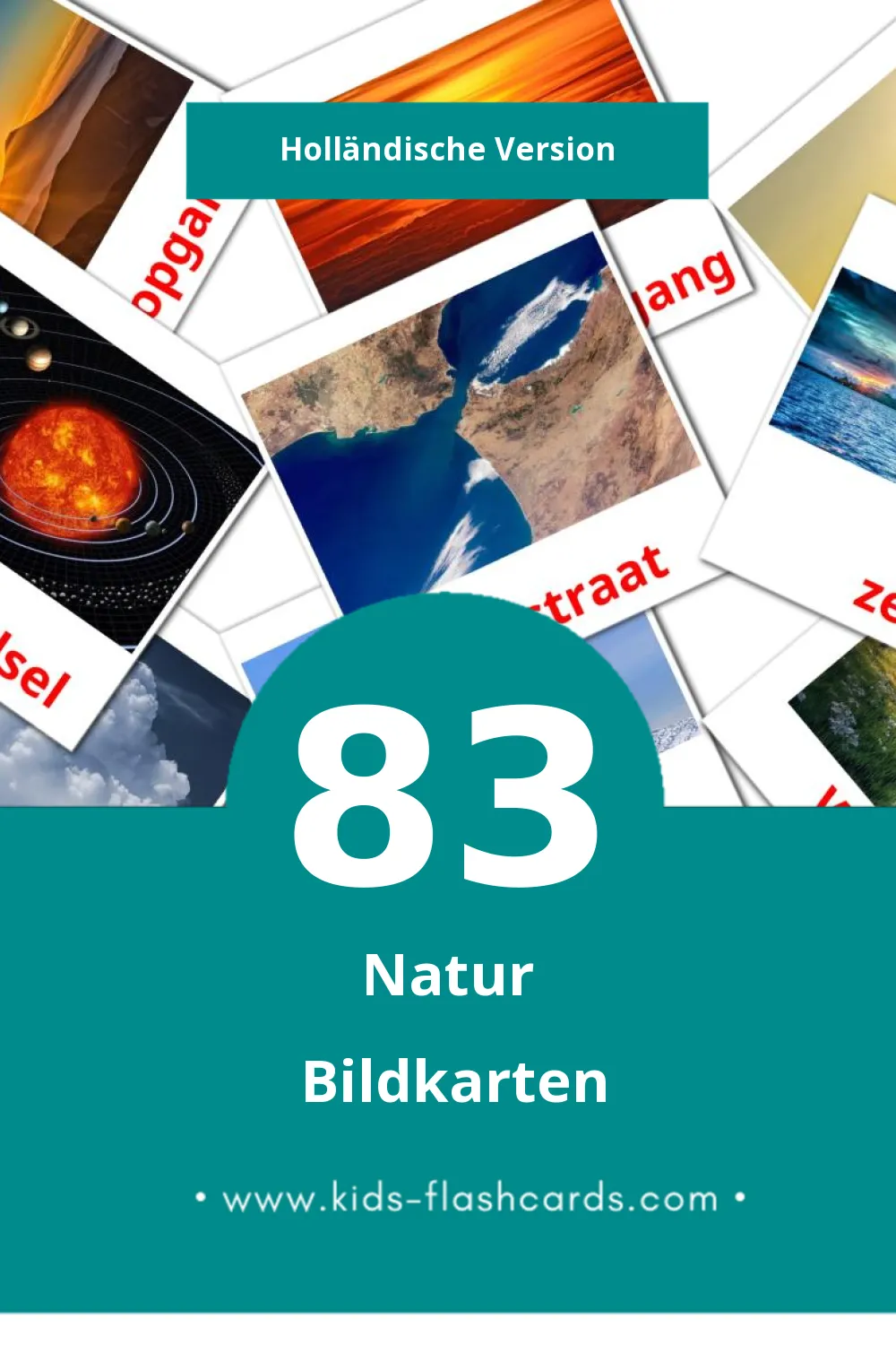 Visual Natuur Flashcards für Kleinkinder (83 Karten in Holländisch)