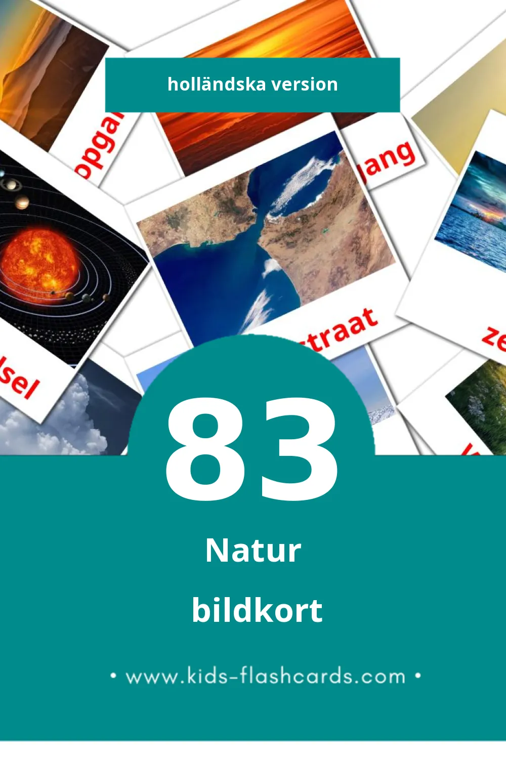 Visuella Natuur för småbarn (83 bildkort för barn på Holländska)