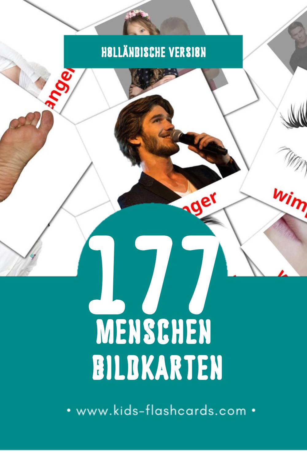Visual Mensen Flashcards für Kleinkinder (177 Karten in Holländisch)