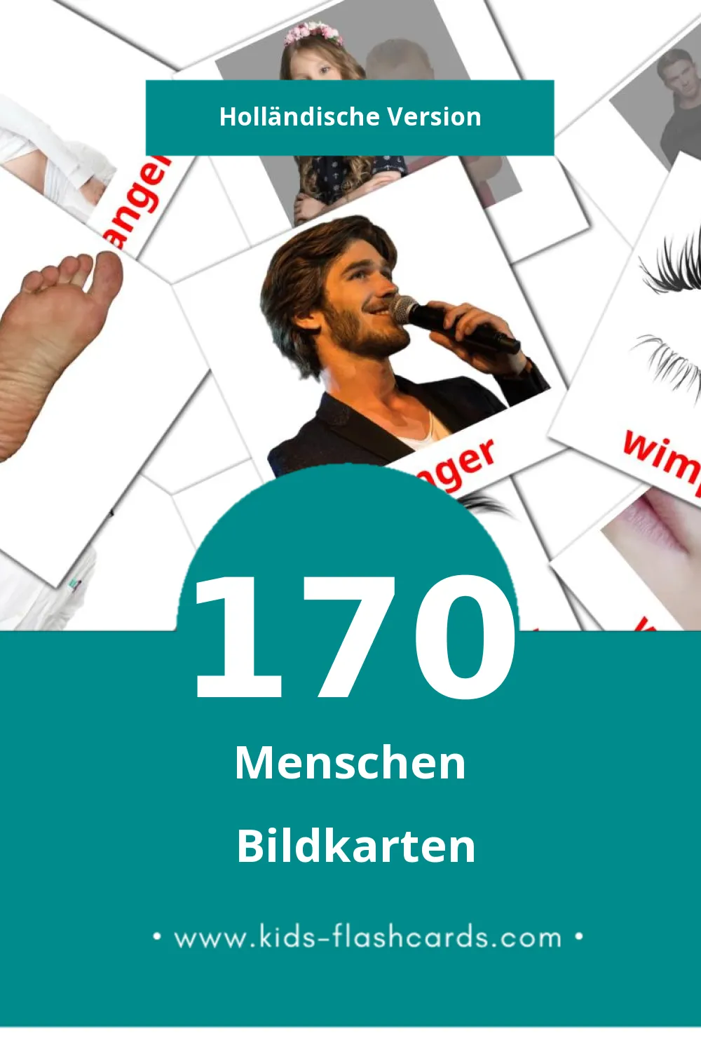 Visual Mensen Flashcards für Kleinkinder (170 Karten in Holländisch)