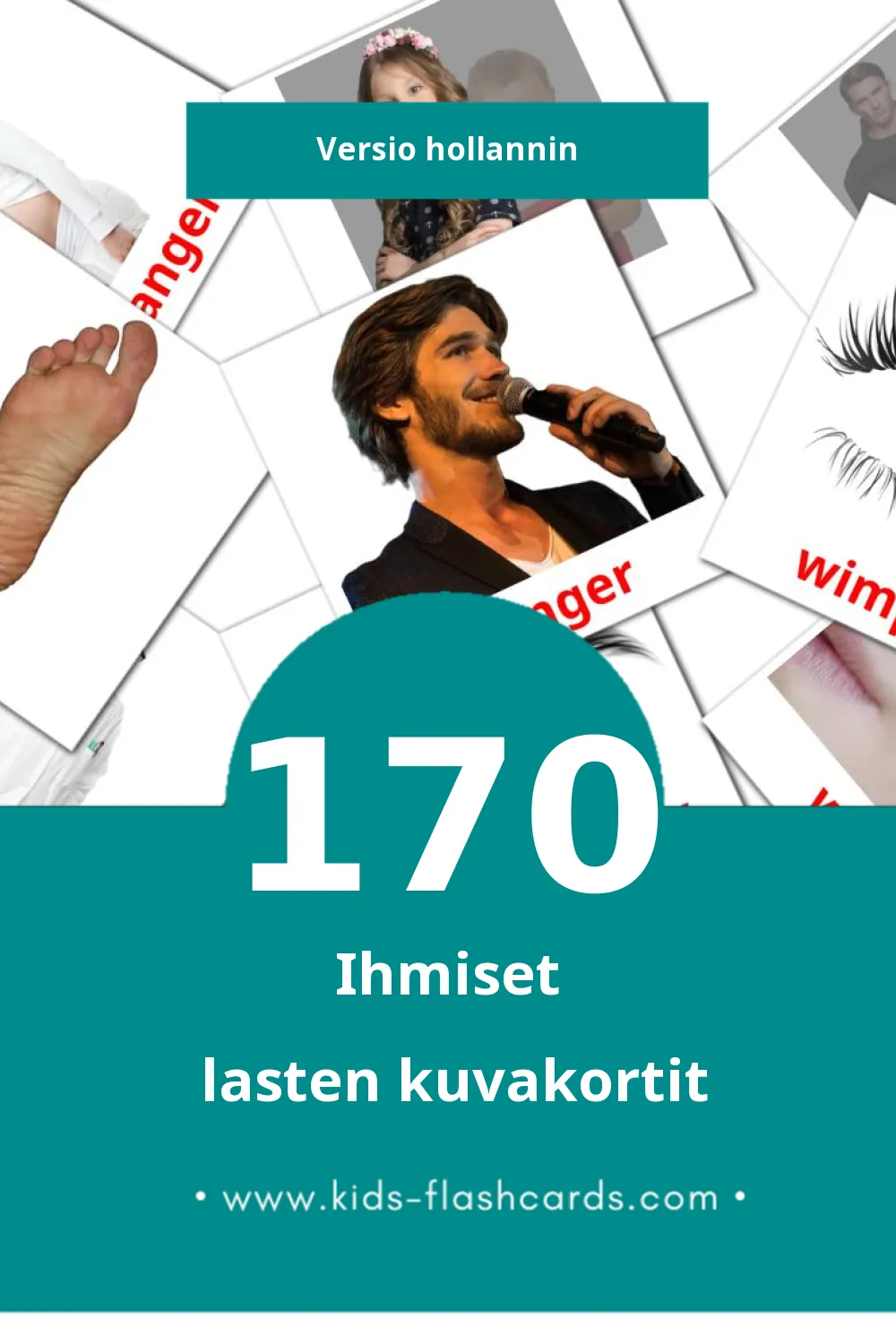 Mensen lasten kuvakortit pikkulapsille (170 korttia Hollanninksi)
