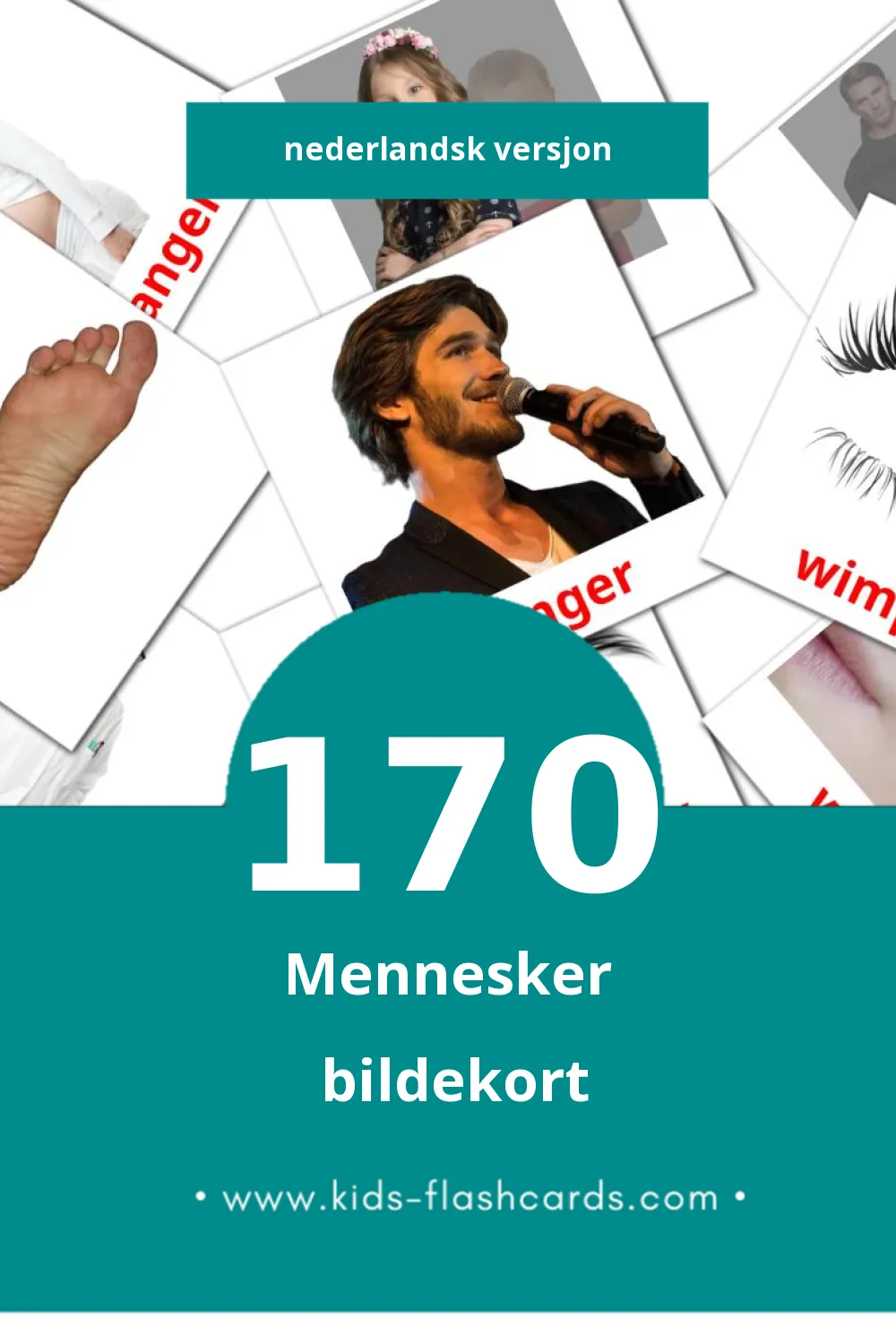 Visuelle Mensen bildekort for småbarn (170 kort på Nederlandsk)