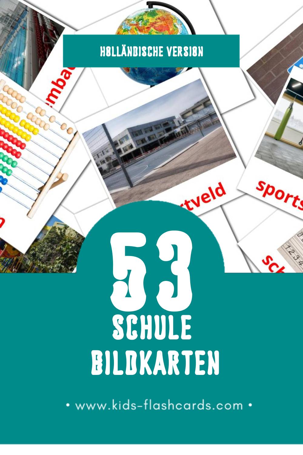 Visual School Flashcards für Kleinkinder (53 Karten in Holländisch)