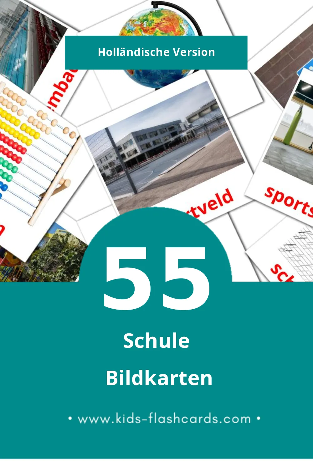 Visual School Flashcards für Kleinkinder (55 Karten in Holländisch)