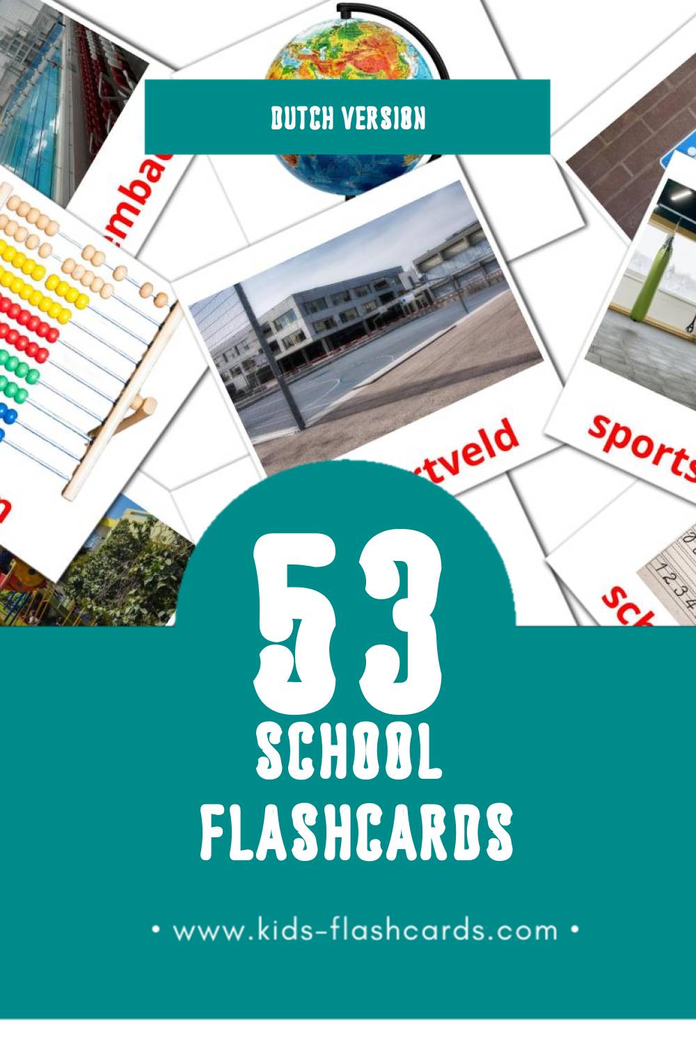 Visual School Flashcards for Toddlers (53 cards in Dutch)