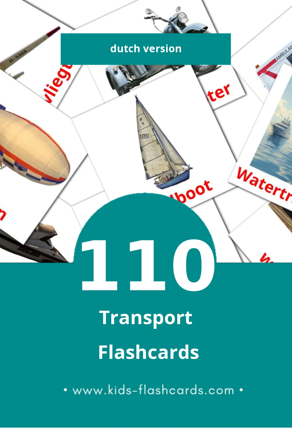 Visual Vervoer Flashcards for Toddlers (110 cards in Dutch)