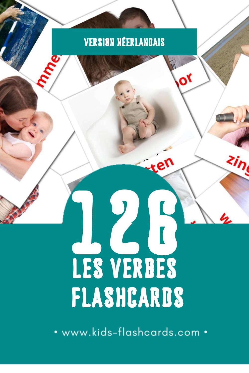 Flashcards Visual Werkwoorden pour les tout-petits (132 cartes en Néerlandais)