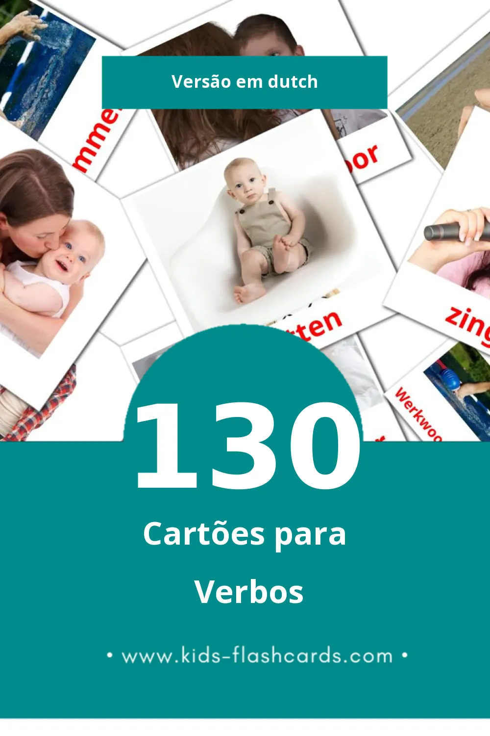 Flashcards de Werkwoorden Visuais para Toddlers (130 cartões em Dutch)