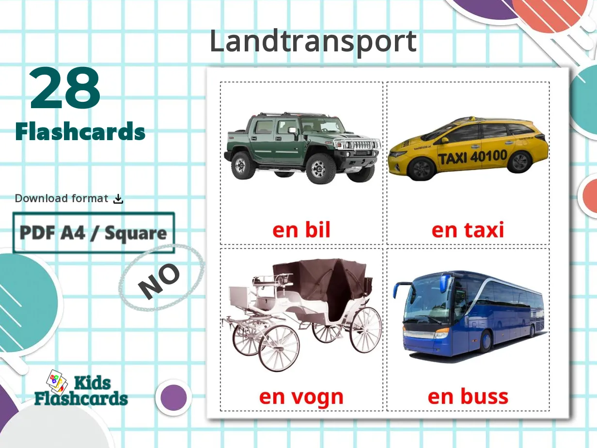 28 FREE Land transport Flashcards | PDF | Norwegian Words