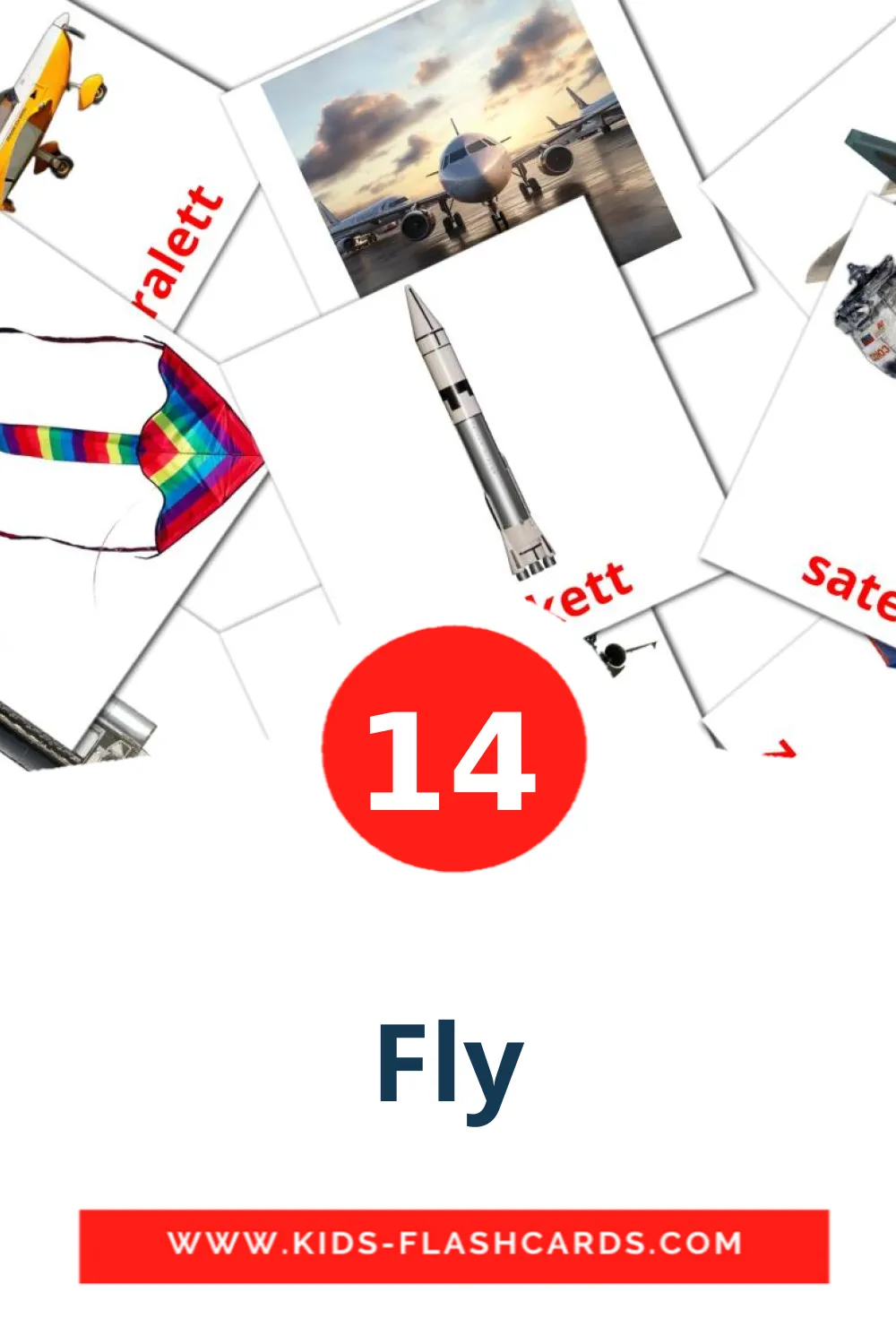 14 Fly Picture Cards for Kindergarden in norwegian