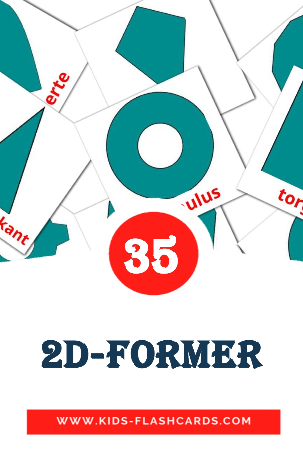 35 2D-former Picture Cards for Kindergarden in norwegian