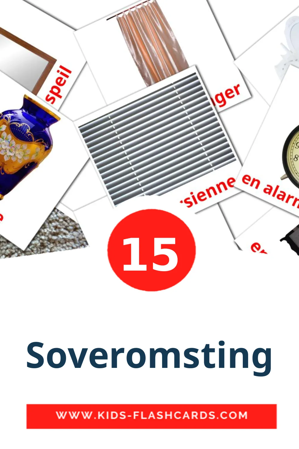 15 carte illustrate di Soveromsting per la scuola materna in norvegese