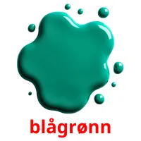 blågrønn flashcards illustrate