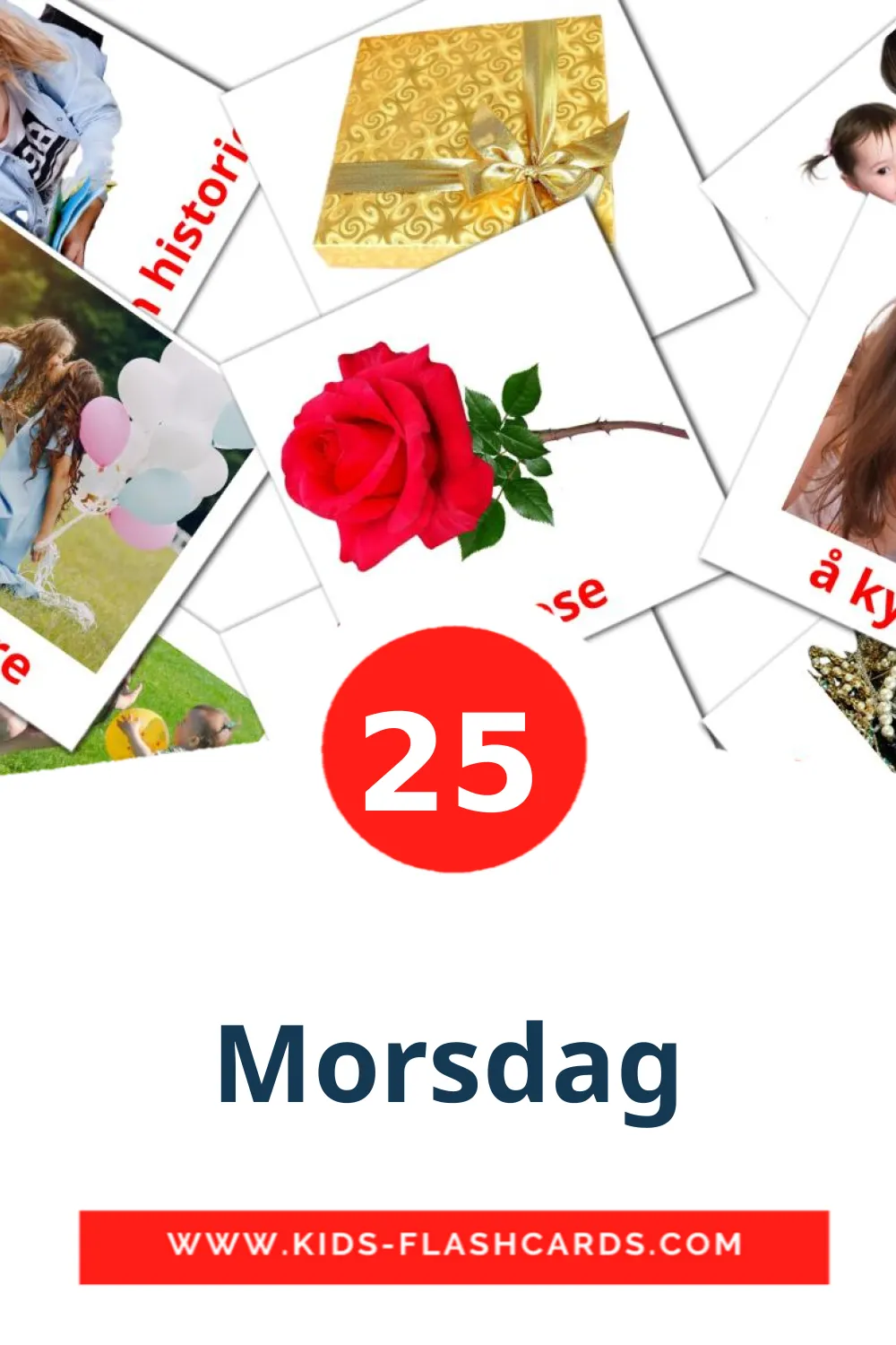 25 Cartões com Imagens de Morsdag para Jardim de Infância em norueguês