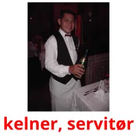 kelner, servitør cartões com imagens