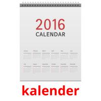 kalender flashcards illustrate