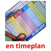 en timeplan cartões com imagens