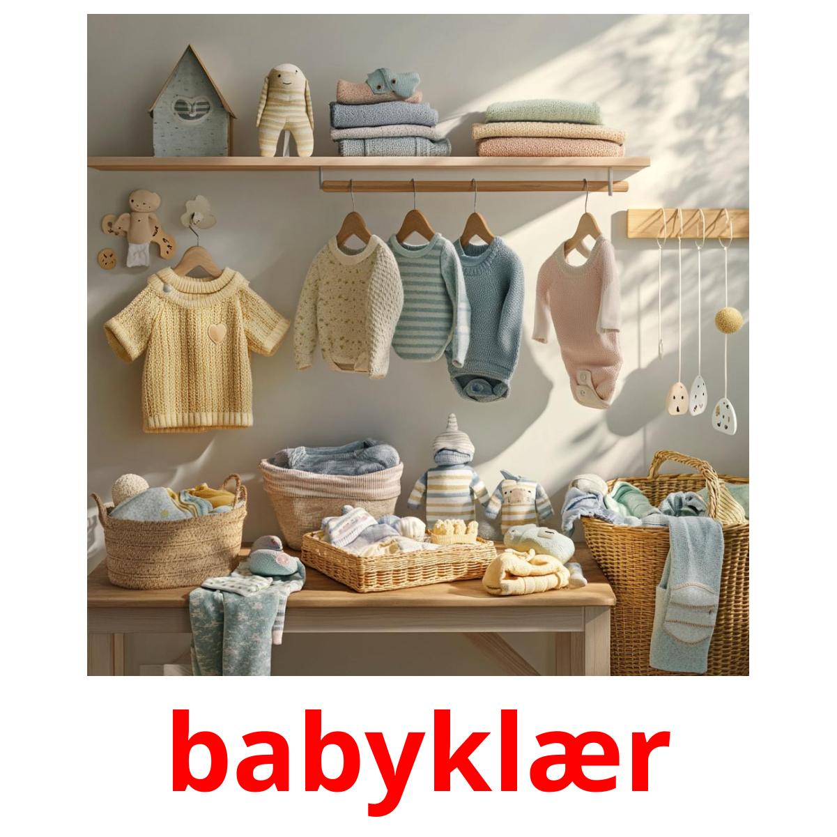 babyklær bildekort