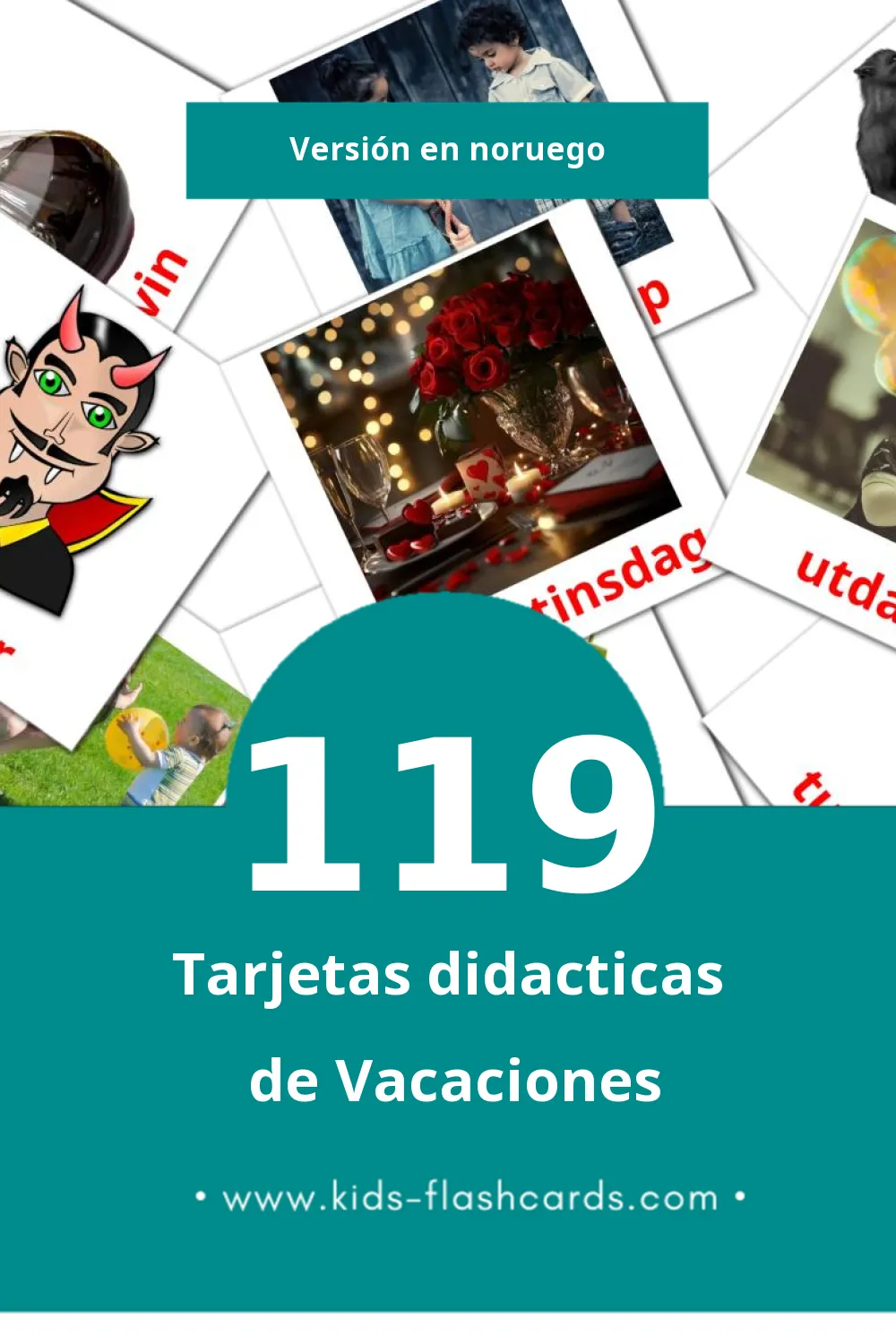 Tarjetas visuales de Helligdager para niños pequeños (119 tarjetas en Noruego)