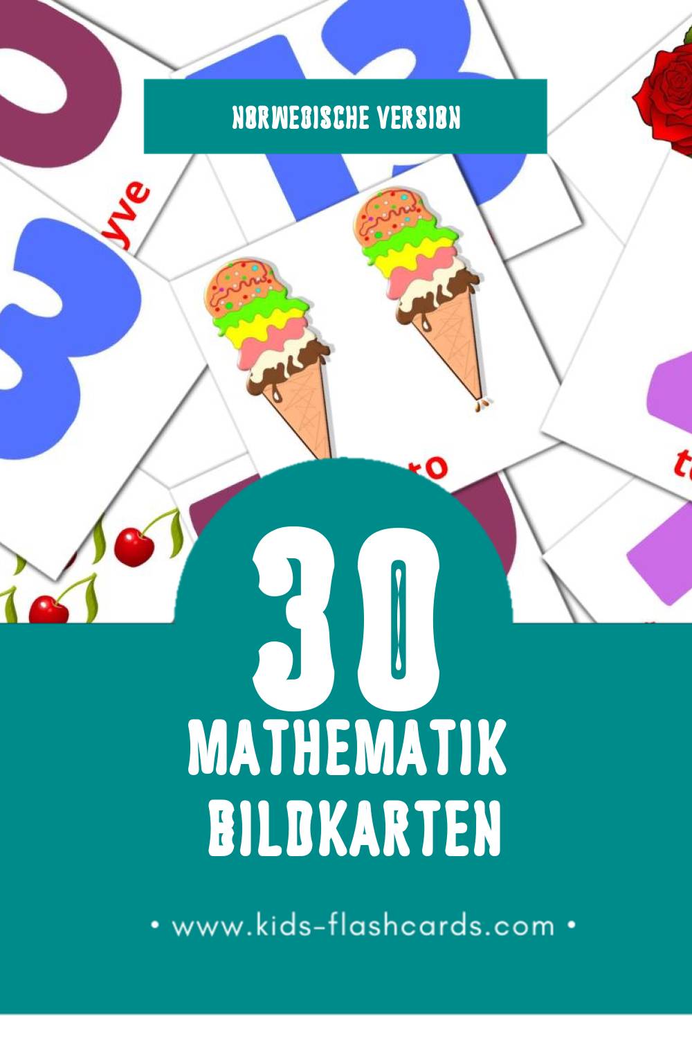 Visual Matematikk Flashcards für Kleinkinder (30 Karten in Norwegisch)