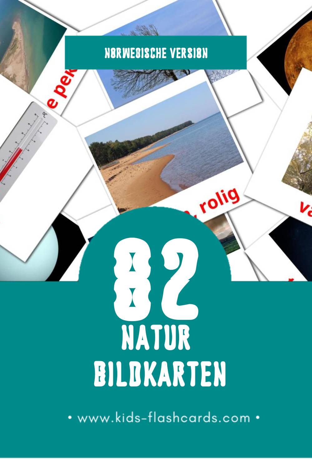 Visual Natur Flashcards für Kleinkinder (82 Karten in Norwegisch)