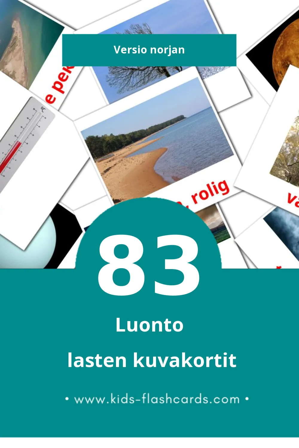 Natur lasten kuvakortit pikkulapsille (83 korttia Norjanksi)