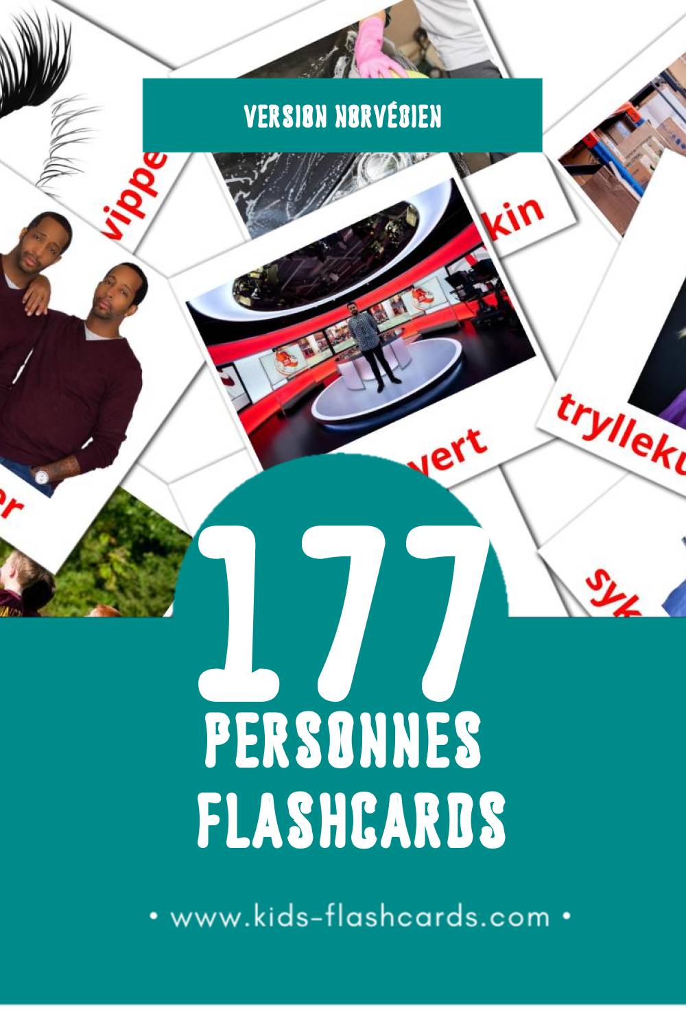 Flashcards Visual Mennesker pour les tout-petits (177 cartes en Norvégien)