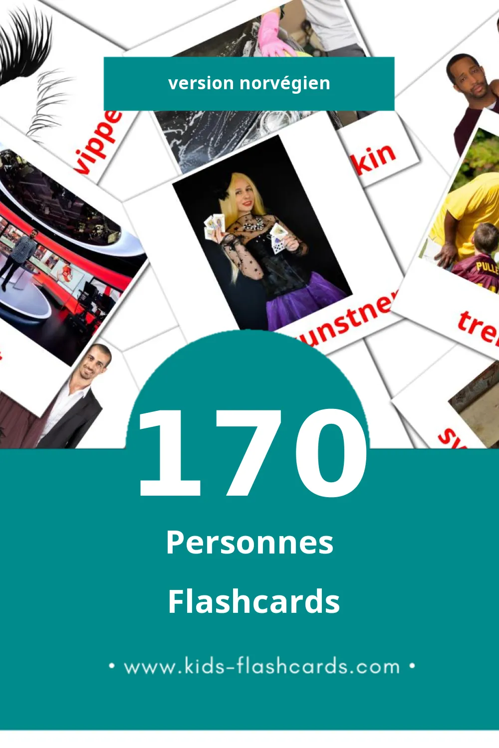 Flashcards Visual Mennesker pour les tout-petits (170 cartes en Norvégien)