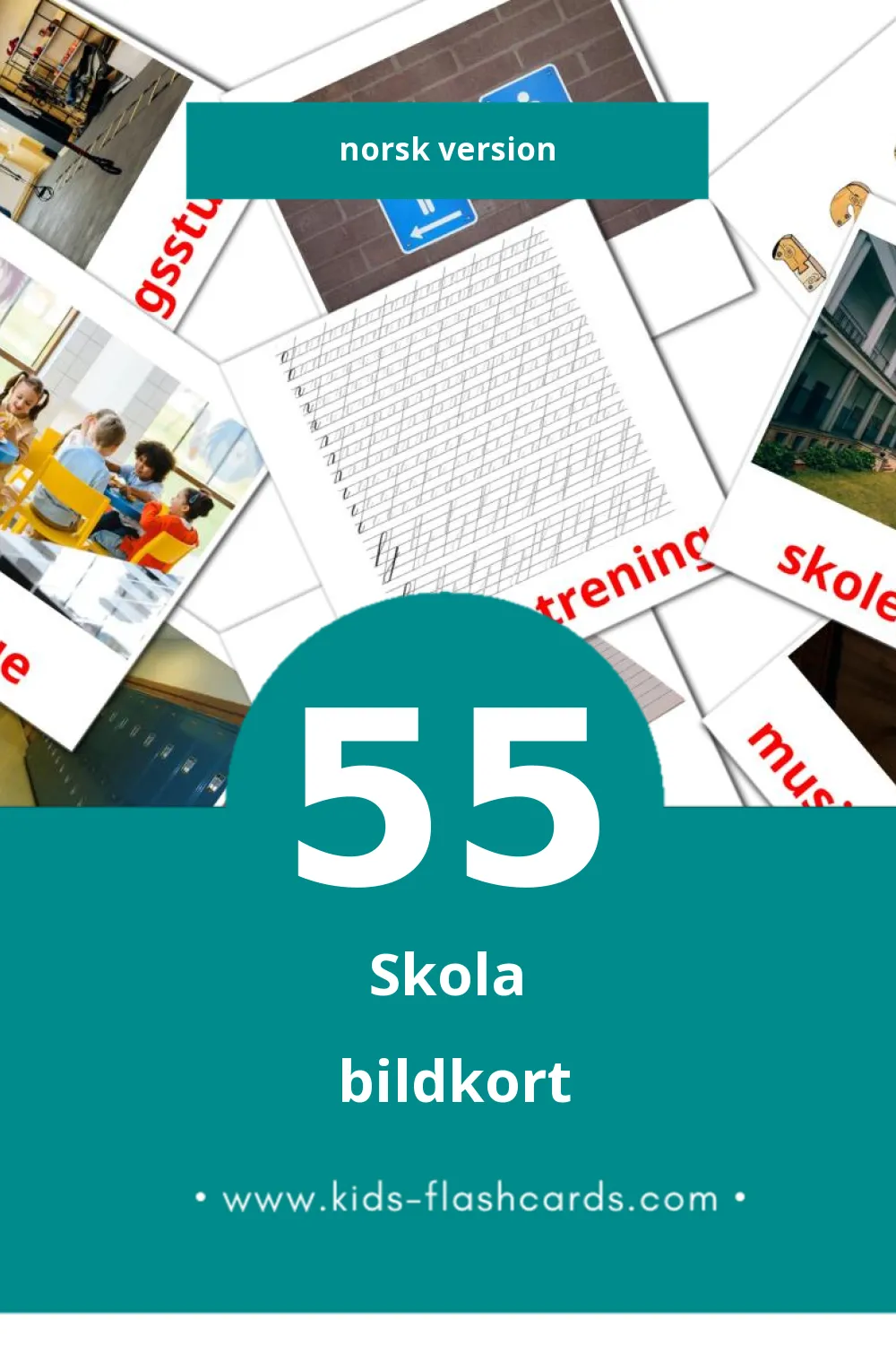 Visuella Skole för småbarn (55 bildkort för barn på Norsk)