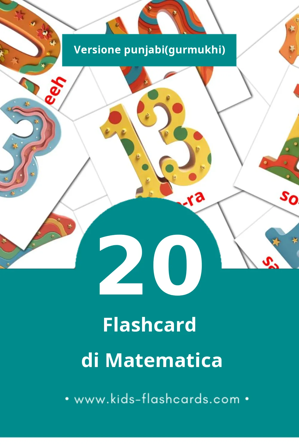 Schede visive sugli Counting per bambini (30 schede in Punjabi(gurmukhi))