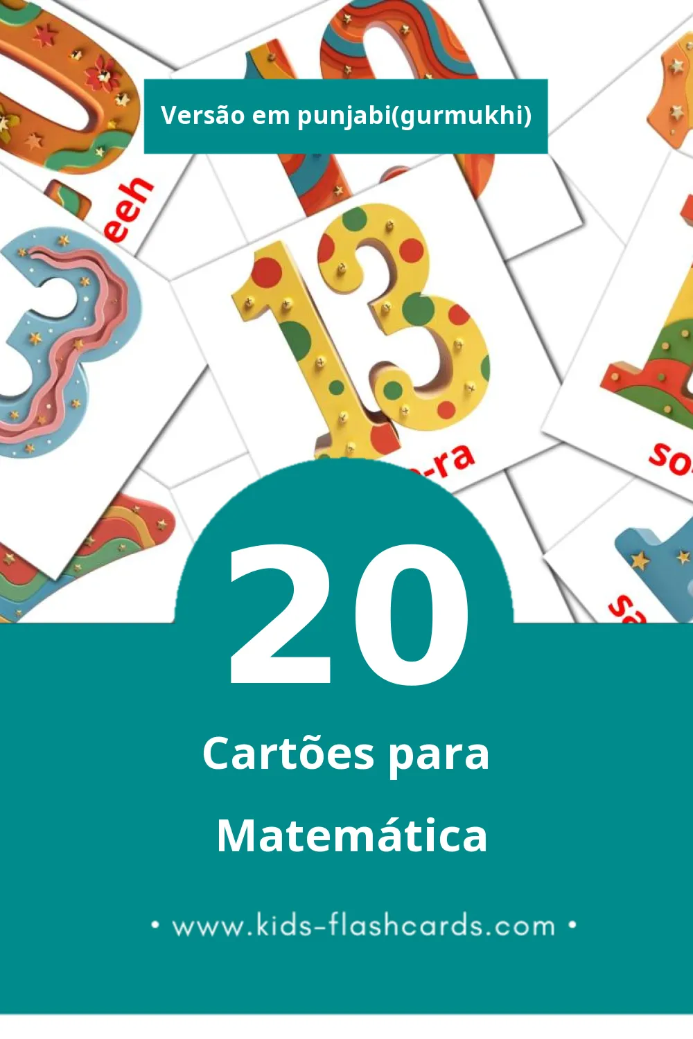 Flashcards de Counting Visuais para Toddlers (30 cartões em Punjabi(gurmukhi))