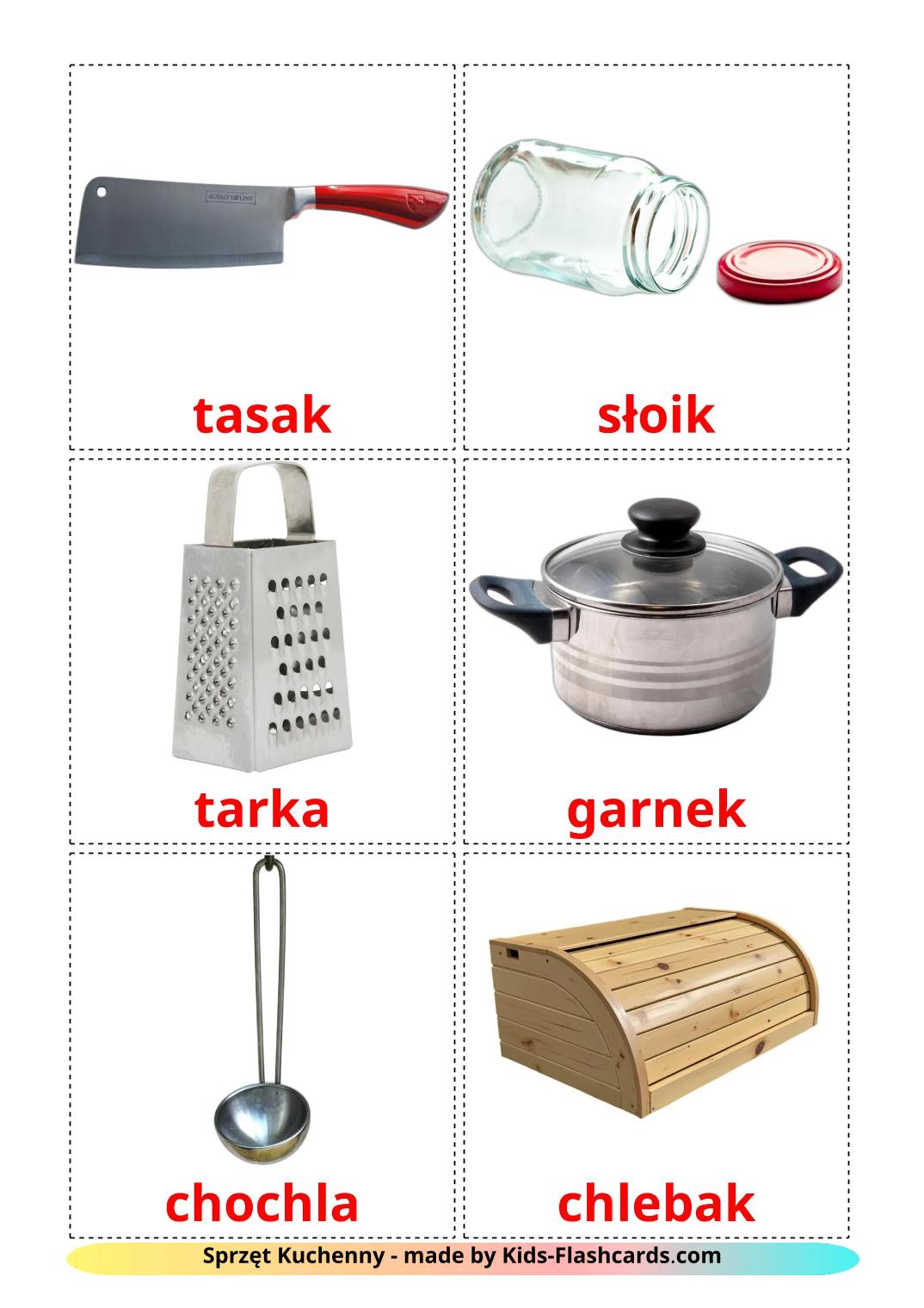 Kitchenware - 31 Free Printable polish Flashcards 