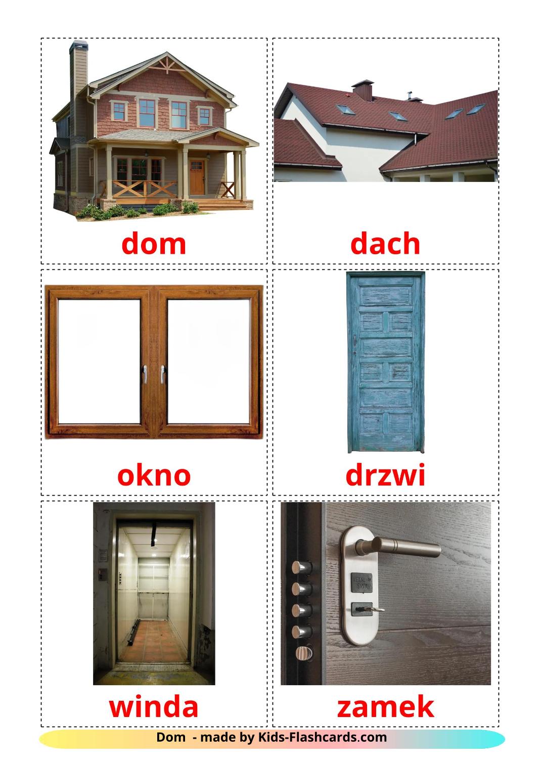 House - 25 Free Printable polish Flashcards 