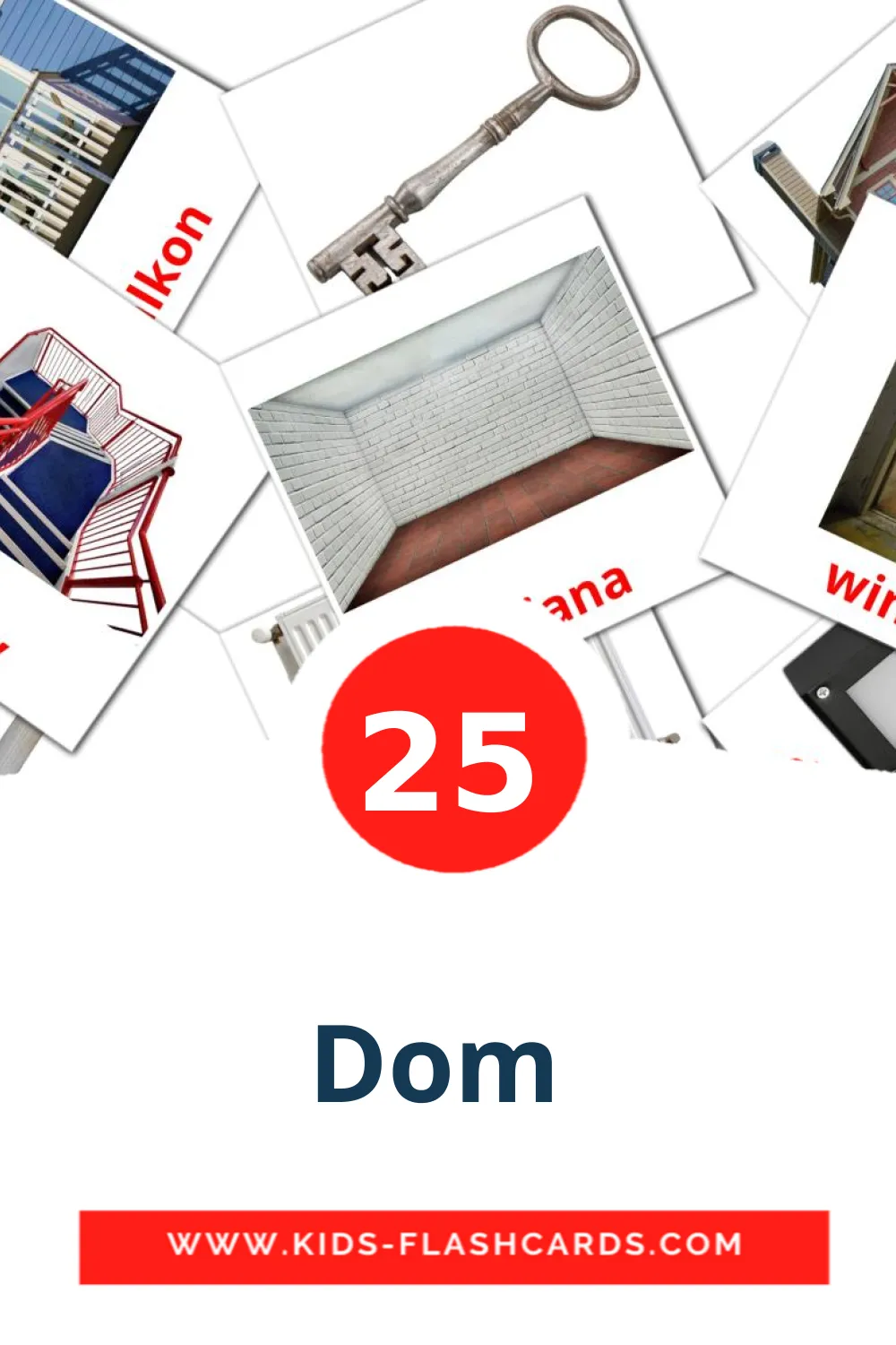 25 Dom  Picture Cards for Kindergarden in polish